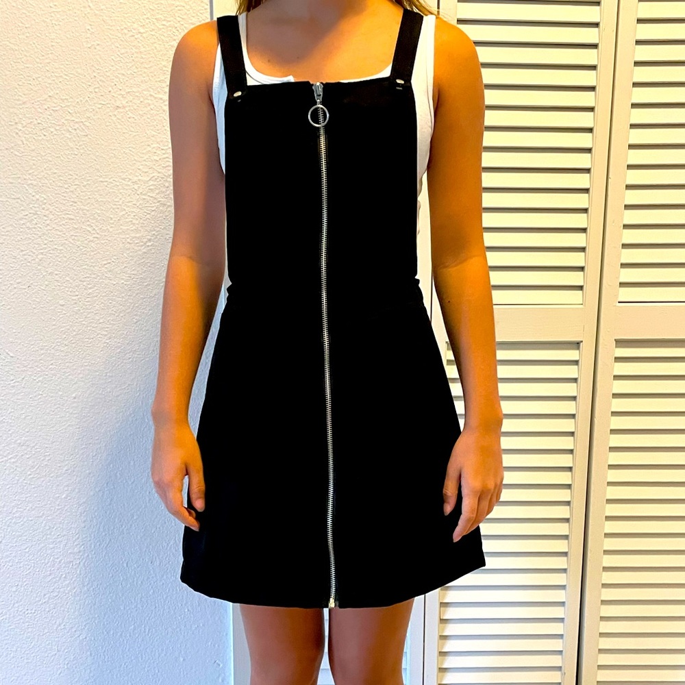 Black overall dress